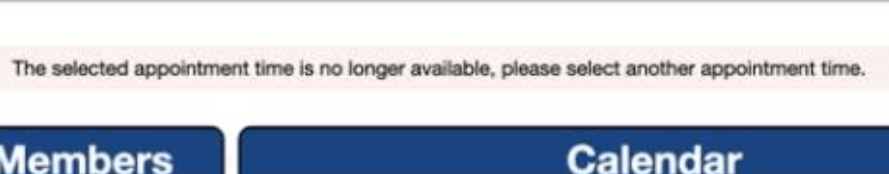 usvisascheduling message: The selected appointment time is no longer available, please select another appointment time