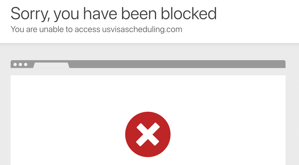 usvisascheduling Sorry, you have been blocked. You are unable to access usvisascheduling.com